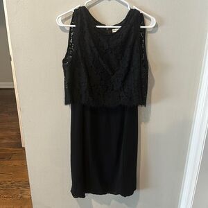 REBECCA TAYLOR Refined Suiting Lace Event Dress Sleeveless Black Size 10